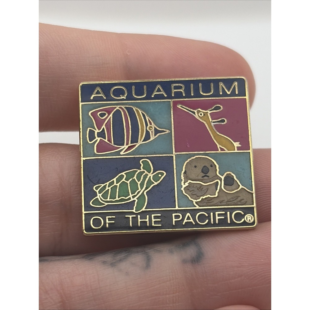 Aquarium Of The Pacific Long Beach California Otter Fish Turtle Lapel Hat Pin